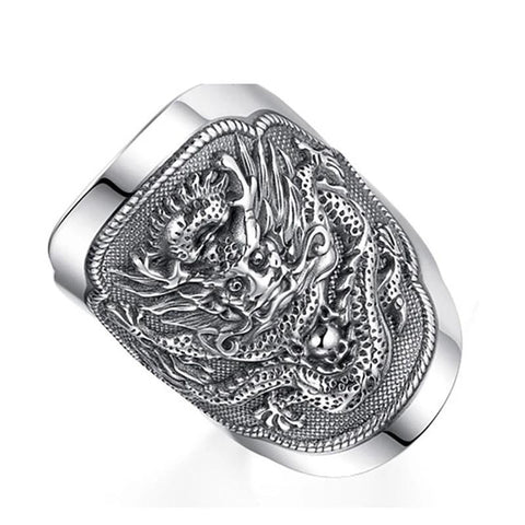 Bague Dragon<br> Bohême "Argent" - Dragon-chinois