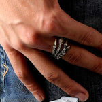 Bague Dragon <br> Griffe Gothique "Acier" - Dragon-chinois