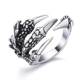 Bague Dragon <br> Griffe Gothique "Acier" - Dragon-chinois