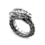 Bague Dragon<br> Écaille de Maille "Acier" - Dragon-chinois