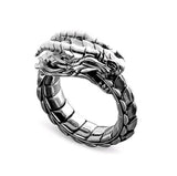 Bague Dragon<br> Écaille de Maille "Acier" - Dragon-chinois
