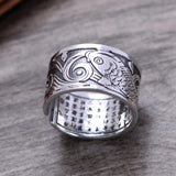 Bague Dragon<br> Carpe Koi "Argent" - Dragon-chinois
