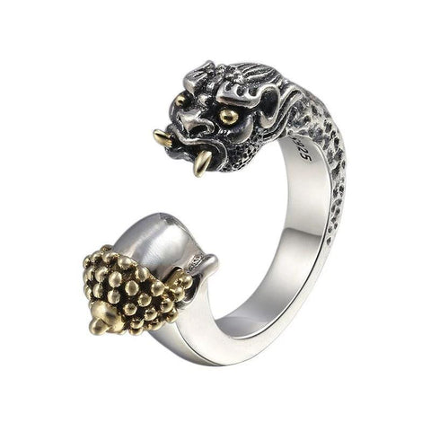 Bague Dragon<br> Bouddha "Argent" - Dragon-chinois
