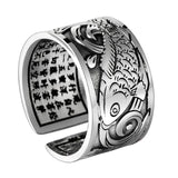 Bague Dragon<br> Carpe Koi "Argent" - Dragon-chinois