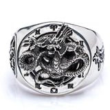 Bague Dragon<br> Chinoise Homme "Argent" - Dragon-chinois