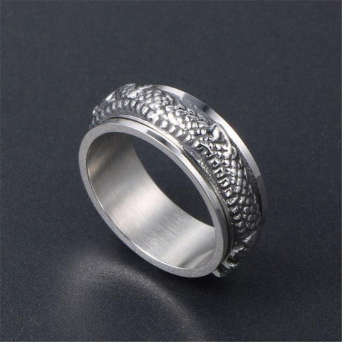 Bague Dragon<br> Alliance Éternel "Acier" - Dragon-chinois