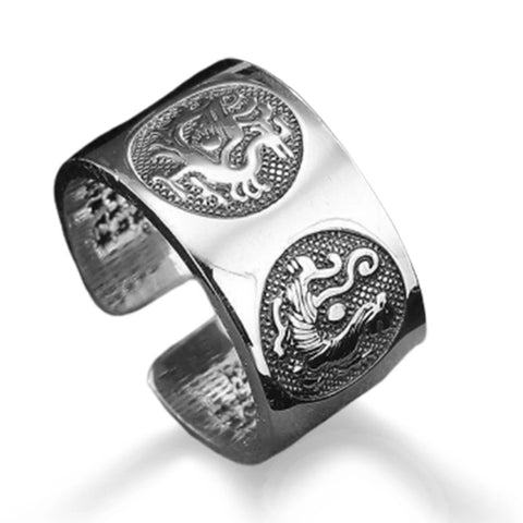 Bague Dragon<br> Chance d'Amour "Argent" - Dragon-chinois