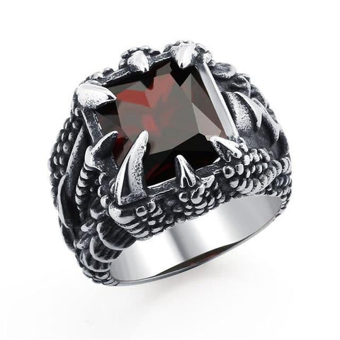 Bague Dragon <br> Griffe Gotique "Acier" - Dragon-chinois