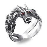 Bague Dragon<br> Anglais "Acier" - Dragon-chinois