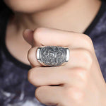 Bague Dragon<br> Bohême "Argent" - Dragon-chinois