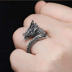 Anneau Dragon<Br> Écaille de Fer "Acier" - Dragon-chinois