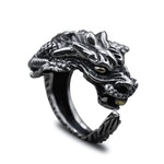 Bague Dragon <br> Demi Jonc "Argent" - Dragon-chinois