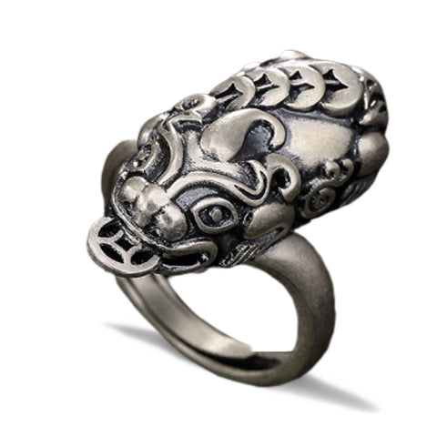 Bague Dragon<br> Chance au Pouce Droit "Argent" - Dragon-chinois