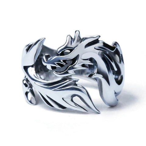 Bague Dragon<br> Gothique "Argent" - Dragon-chinois
