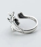 Bague Dragon<br> Petit Doigt "Argent" - Dragon-chinois