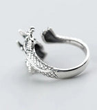 Bague Dragon<br> Petit Doigt "Argent" - Dragon-chinois