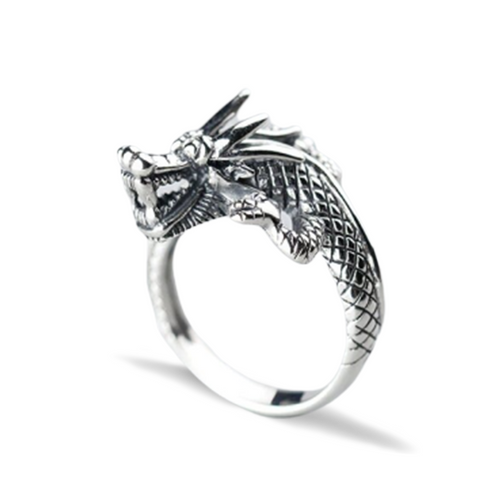 Bague Dragon<br> Petit Doigt "Argent" - Dragon-chinois