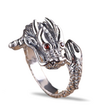 Bague Dragon<br> Rubis 925 "Argent" - Dragon-chinois