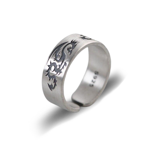 Bague Dragon<br> Tribal "Argent" - Dragon-chinois