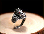 Bague Dragon<br> Rubis de Sang "Argent" - Dragon-chinois