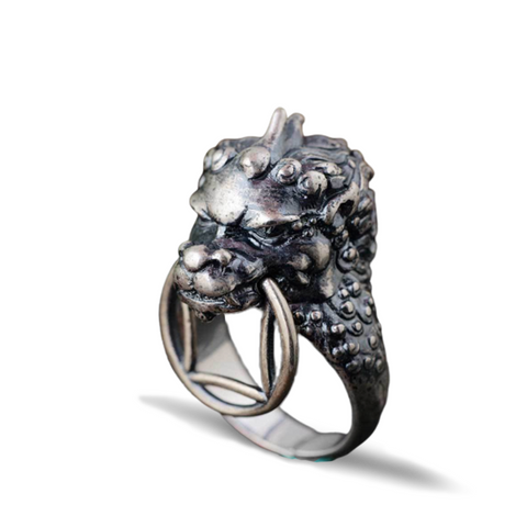 Bague Dragon<br> Viking "Argent" - Dragon-chinois