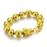 Bracelet Dragon <br> Dorée Brillant  "Acier" - Dragon-chinois
