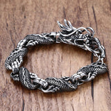 Bracelet Dragon <br> Noir "Acier" - Dragon-chinois