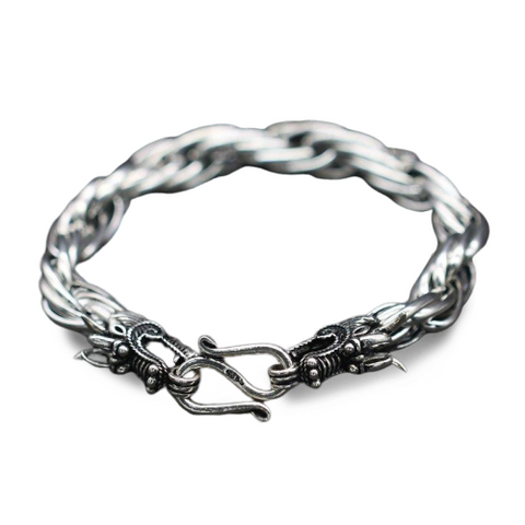 Bracelet Dragon <br> Grosse Maille "Argent" - Dragon-chinois