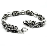 Bracelet Dragon<br> Noir Homme "Argent" - Dragon-chinois