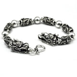 Bracelet Dragon<br> Noir Homme "Argent" - Dragon-chinois