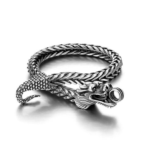 Bracelet Dragon <br> Maille Viking "Argent" - Dragon-chinois