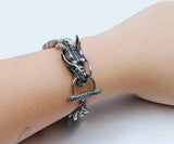 Bracelet Dragon<br>Maille Américaine "Acier" - Dragon-chinois