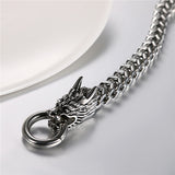 Bracelet Dragon<br> Maille Palmier "Acier" - Dragon-chinois