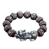 Bracelet Dragon<br> Perle Ornée d'Argent Massif "Argent" - Dragon-chinois