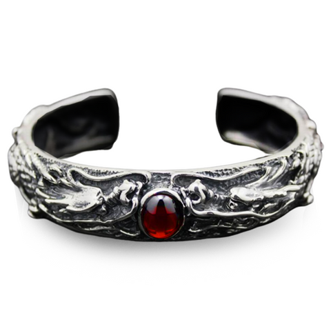 Bracelet Dragon<br> Sang de Ryujin "Argent" - Dragon-chinois