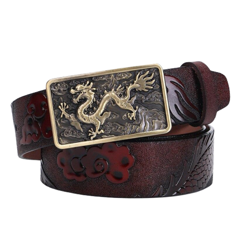 Ceinture Dragon<br> Cuir Épaisse - Dragon-chinois