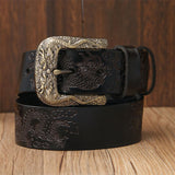 Ceinture Dragon<br> Cuir Gravée - Dragon-chinois