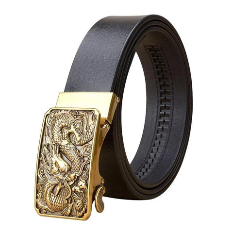 Ceinture Dragon<br> Cuir Homme - Dragon-chinois