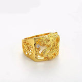 Chevalière Dragon<br> Homme Serpent "Or" - Dragon-chinois