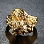 Chevalière Dragon<br> Tête de Dragon "Or" - Dragon-chinois