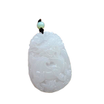 Collier Dragon<br> Jade Blanc - Dragon-chinois