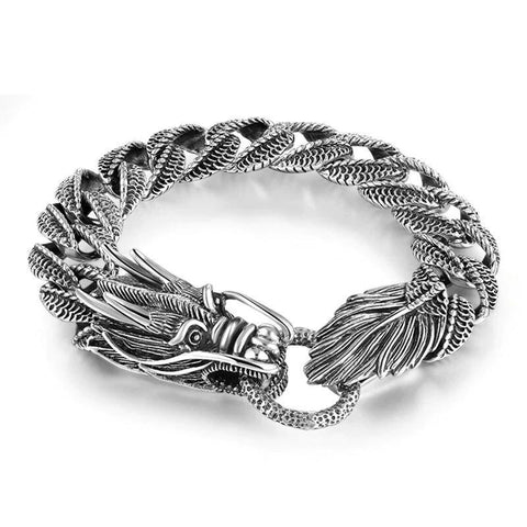 Bracelet Dragon<br> Dragonne en "Argent" - Dragon-chinois