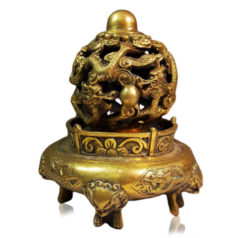 Brûle Parfum<br> Bronze Indochine - Dragon-chinois