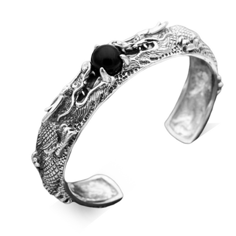 Bracelet Dragon<br> Jonc de Chine "Argent" - Dragon-chinois