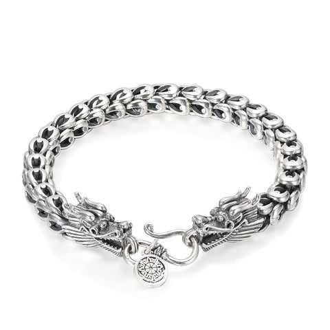 Bracelet Dragon<br> Maille de Serpent "Argent" - Dragon-chinois