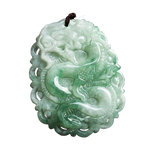Collier Dragon<br> Jade Blanc - Dragon-chinois