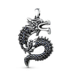 Pendentif Dragon<br> Serpent "Argent" - Dragon-chinois