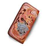 Porte Feuille Dragon <br> Cuir - Dragon-chinois