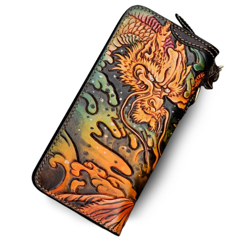 Portefeuille Dragon <br> Cuir Homme - Dragon-chinois