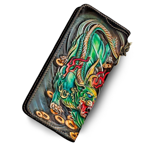 Portefeuille Dragon <br> Homme Cuir - Dragon-chinois